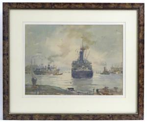 MORDEN Wivan 1900-1900,Shipping on the River Thames,Claydon Auctioneers UK 2021-04-08