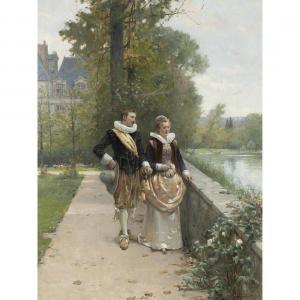 MOREAU Adrien 1843-1906,Figures Strolling in the Park,MICHAANS'S AUCTIONS US 2023-03-17