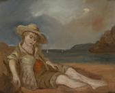 MOREAU G,Boy seated on a beach,19th century,Rosebery's GB 2022-07-19