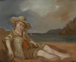 MOREAU G,Boy seated on a beach,19th century,Rosebery's GB 2022-08-18