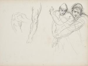 MOREAU Gustave 1826-1898,Étude d\’homme casqué, avec reprise de sa tête,Christie's GB 2024-03-20