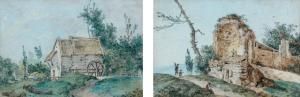 MOREAU Jean Michel le jeune 1741-1814,Paysages animés,Binoche et Giquello FR 2013-03-29