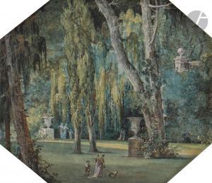 MOREAU Louis Gabriel 1740-1806,Scène animée dans un parc,Ader FR 2023-03-24