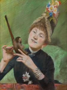 MOREAU NELATON Etienne Adolphe 1859-1927,La Dame au singe,1885,Ader FR 2023-03-23