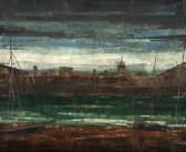 MOREIRA DE FONSECA JOSE PAULO,Porto na Quietude da Noite,1964,Escritorio de Arte 2025-08-19