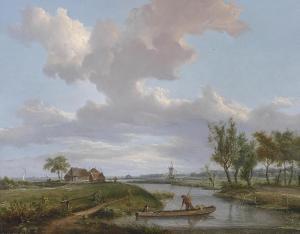 MOREL Casparus Johannes 1798-1861,Dutch River Landscape,1856,Palais Dorotheum AT 2013-09-17