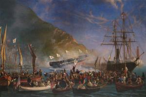 MOREL FATIO Antoine Léon 1810-1871,The Launch of the Garibaldi in Naples,1860,Sotheby's 2023-05-24