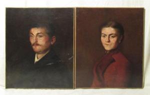 MOREL J.E,Portrait d'homme et de femme,1881,Loizillon FR 2018-10-27