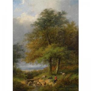 MOREL Jan Evert II 1835-1905,A SHEPHERD IN A FOREST LANDSCAPE,Sotheby's GB 2007-10-16