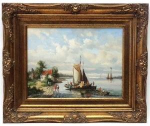 MORELLE H 1900,Dutch river scene with sail barges,Dickins GB 2016-08-05