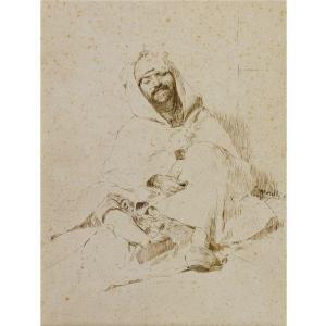 MORELLI Domenico 1823-1901,ARABO SEDUTO,1882,Sotheby's GB 2011-06-14