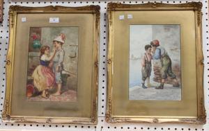 MORELLO Leonardo 1858-1917,Girl with a Boy in Fancy Dress,Tooveys Auction GB 2019-07-17