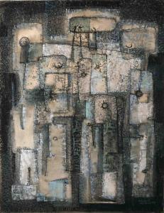 MORENO Rosario,Composition abstraite,1959,Gautier-Goxe-Belaisch, Enghien Hotel des ventes 2022-04-03