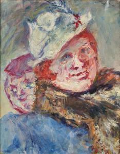MORERE René 1907-1942,Portrait de femme au chapeau,1935,Osenat FR 2024-03-24