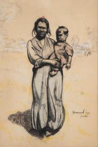 MOREROD Edouard 1879-1919,Mère à l'enfant,1911,Beurret Bailly Widmer Auctions CH 2024-03-20