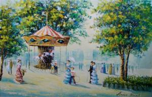 MORET Andre 1900-1900,At the Carousel,Hindman US 2008-07-15