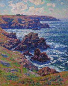 MORET Henry 1856-1913,LA TERRE DE CLÉDEN, POINT DU RAZ, FINISTÈRE,1911,Sotheby's GB 2018-05-15