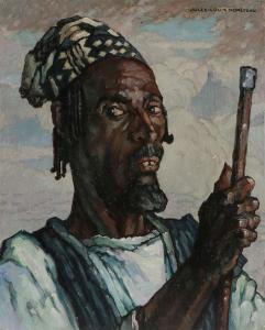 MORETEAU Jules Louis 1886,Portrait of a Proud Provincial Fulani Chief,1936,Jackson's US 2020-12-01