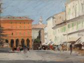 MORETTI Antonio 1881-1965,Piazza Colombo a Sanremo,Finarte IT 2023-10-19