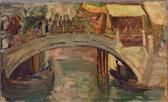 MORETTI Luigi 1884-1950,Venise, gondole sous un pont,Beaussant-Lefèvre FR 2017-03-08