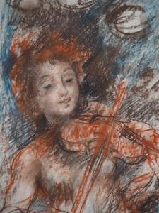 MORETTI Philippe 1922-1990,Petite fille au violon,Sadde FR 2020-01-15