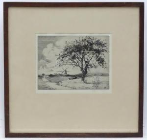 MORGAN Alfred Kedington 1868-1928,A Dutch landscape scene with cat,20th century,Claydon Auctioneers 2021-12-29