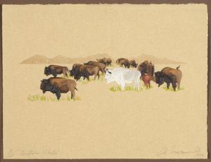 MORGAN Ed 1934-2014,Buffalo White,1998,Santa Fe Art Auction US 2022-05-28