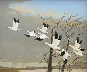 MORGAN James Leslie 1957,Snow Geese in Migration,Clars Auction Gallery US 2014-09-14