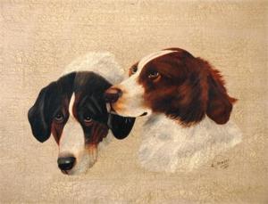 MORGAN L,Two dogs heads,1910,John Nicholson GB 2009-04-02