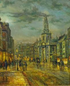 MORGAN M,Evening Street scene,20th century,David Duggleby Limited GB 2020-06-27