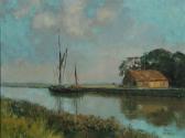 MORGAN Phyllis 1800-1900,A sailing boat in a river landscape,Mallams GB 2011-02-17