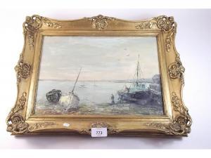 MORGAN Phyllis 1800-1900,Thames Estuary scene with fishing boats on th,Smiths of Newent Auctioneers 2019-03-01