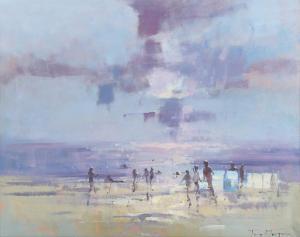 MORGAN Tina 1952,Two Windbreaks (Beach Scene with Figures),Tooveys Auction GB 2023-05-17