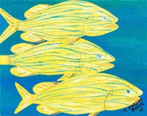 MORGAN Trevor 1900-1900,Three Yellow Fish,Hindman US 2015-06-24
