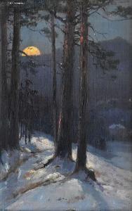 MORGENSTERN Carl Ernst 1847-1928,Zachód słońca w górach,Desa Dom Auckcyjny PL 2023-05-20