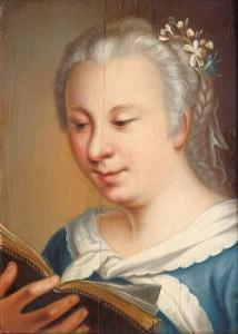 MORGENSTERN johann christian 1697-1767,Junge Dame bei der Lektüre,Stahl DE 2009-06-20