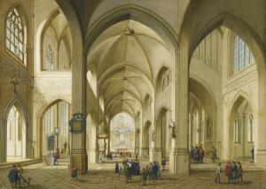 MORGENSTERN Johann Friedrich 1777-1844,INTERIOR OF A GOTHIC CHURCH,1793,Sotheby's GB 2014-04-30