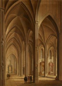 MORGENSTERN Johann Ludwig Ernst 1738-1819,Innenansicht einer gotischen Kirche,Lempertz DE 2023-11-18