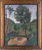 MORI ALFREDO 1895-1957,Paesaggio con alberi e case,1934,Casa d'Aste Arcadia IT 2023-03-29