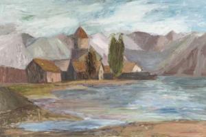 morier josette 1952,Vue d'un village,1952,Dogny Auction CH 2017-06-13