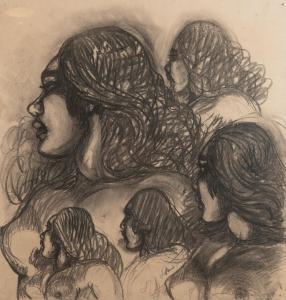MORILLOT Octave 1878-1931,Etudes de visages de tahitiennes,Delorme-Collin-Bocage FR 2023-06-30