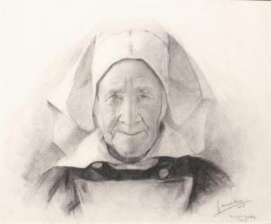 MORIN Fernand 1800-1900,Portrait de bretonne à la coiffe,1903,Ruellan FR 2018-05-19