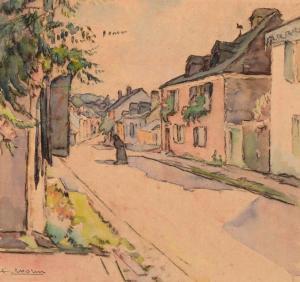 MORIN Fernand 1800-1900,Ruelle animée,Thierry-Lannon FR 2021-05-07