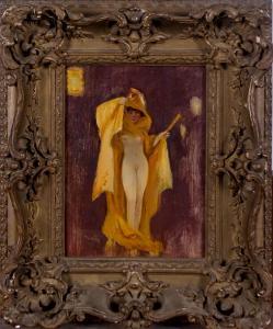 MORIN Louis 1855-1938,Nu féminin sous cape.,Galerie Moderne BE 2023-01-23