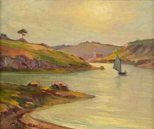 MORIN Vitalis 1867-1936,Barques sous voiles sur la rivière,Thierry-Lannon FR 2021-07-16