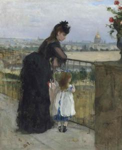 MORISOT Berthe 1841-1895,Femme et enfant au balcon,1872,Christie's GB 2017-02-28
