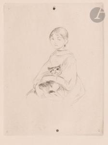 MORISOT Berthe 1841-1895,La Leçon de dessin (Berthe Morisot et sa fille, Ju,1889,Ader FR 2024-03-14