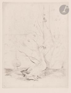 MORISOT Berthe 1841-1895,Oies au bord de l\’étang,1889,Ader FR 2024-03-14
