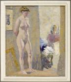 MORITZ Heymann 1870-1937,Stehender weiblicher Akt im Interieur,1912,Allgauer DE 2009-07-10