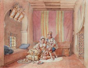 MORITZ William 1816-1860,Orientalisches Interieur mit zwei Haremsdamen,Galerie Koller CH 2009-03-23